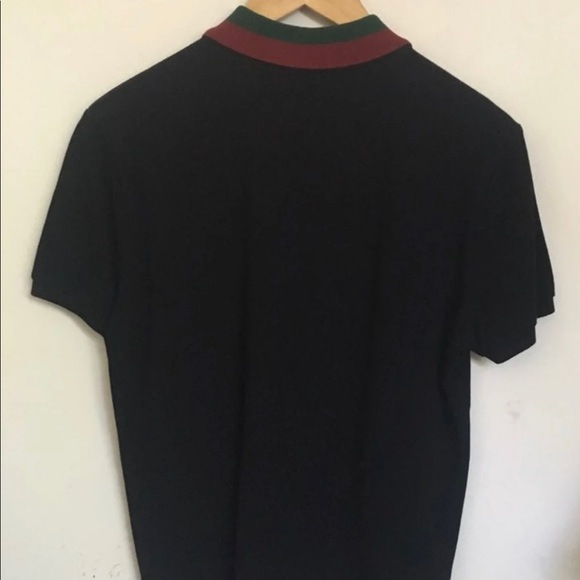 Men’s Gucci Polo Shirt Medium Black Web - Picture 3 of 5